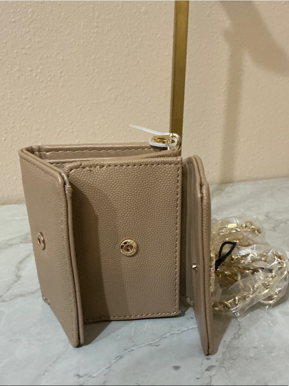 Steve Madden Beige Mini Crossbody with Gold Chain - Picture 4 of 4